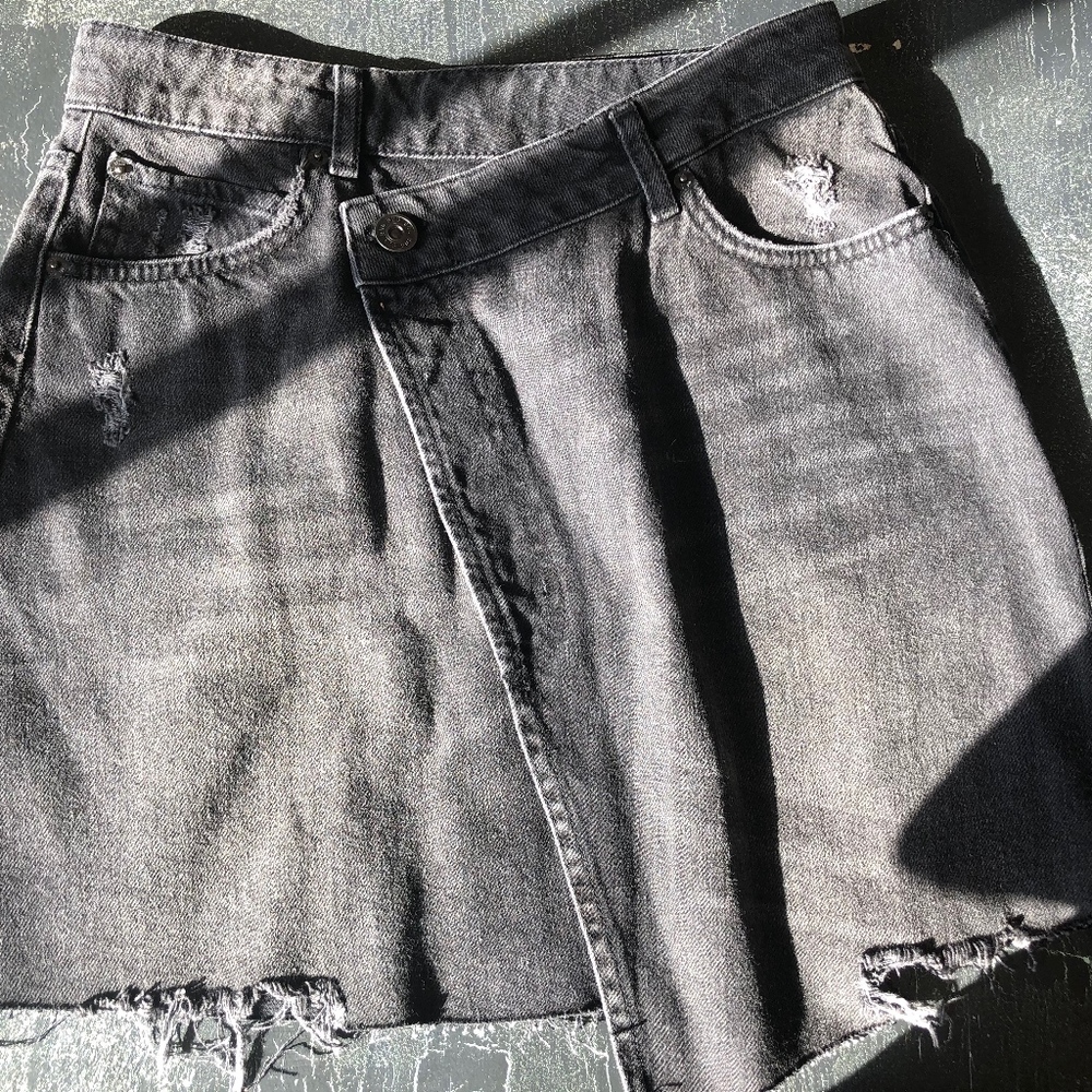 Black Jean Skirt